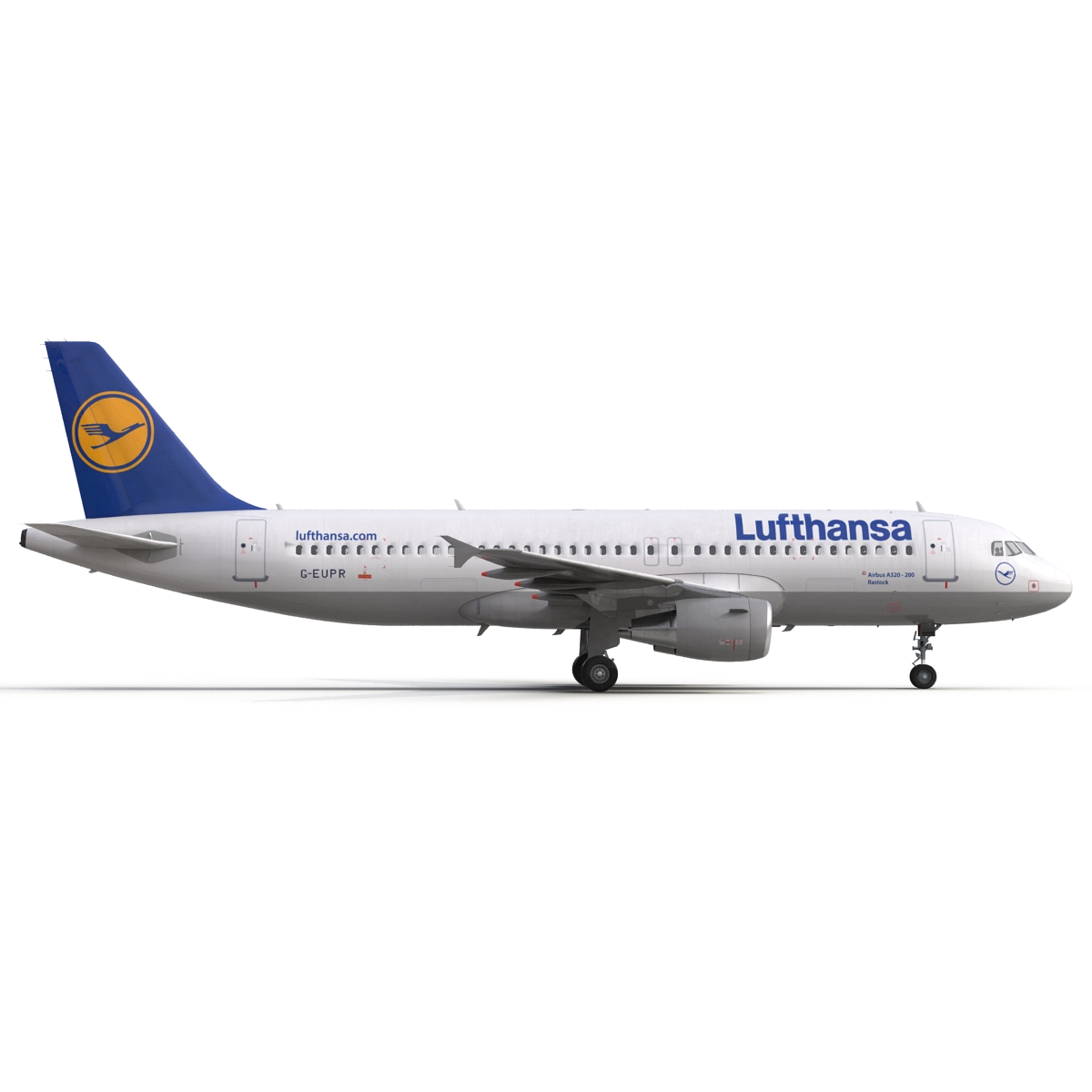 3D Airbus A320 Lufthansa Rigged model