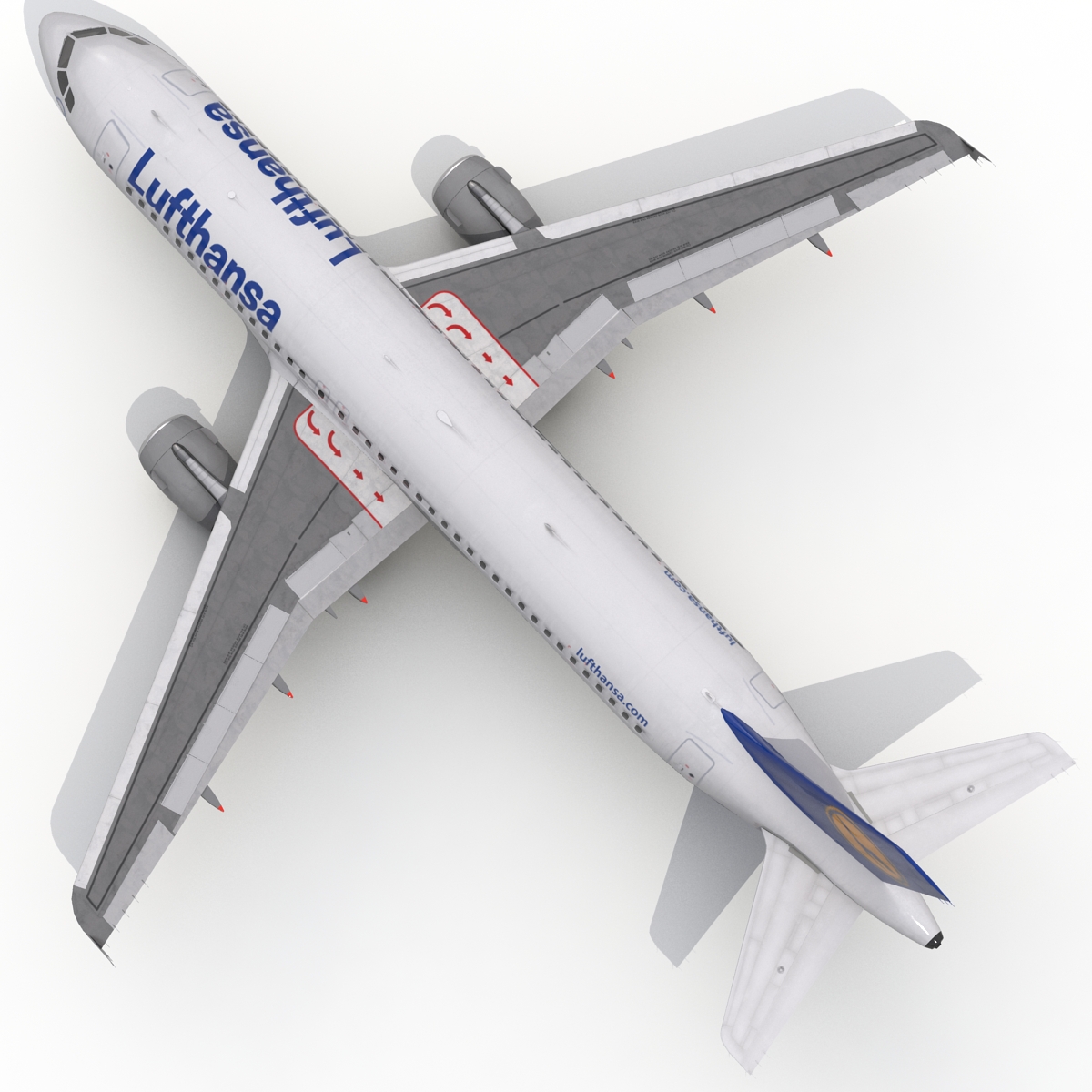 3D Airbus A320 Lufthansa Rigged model