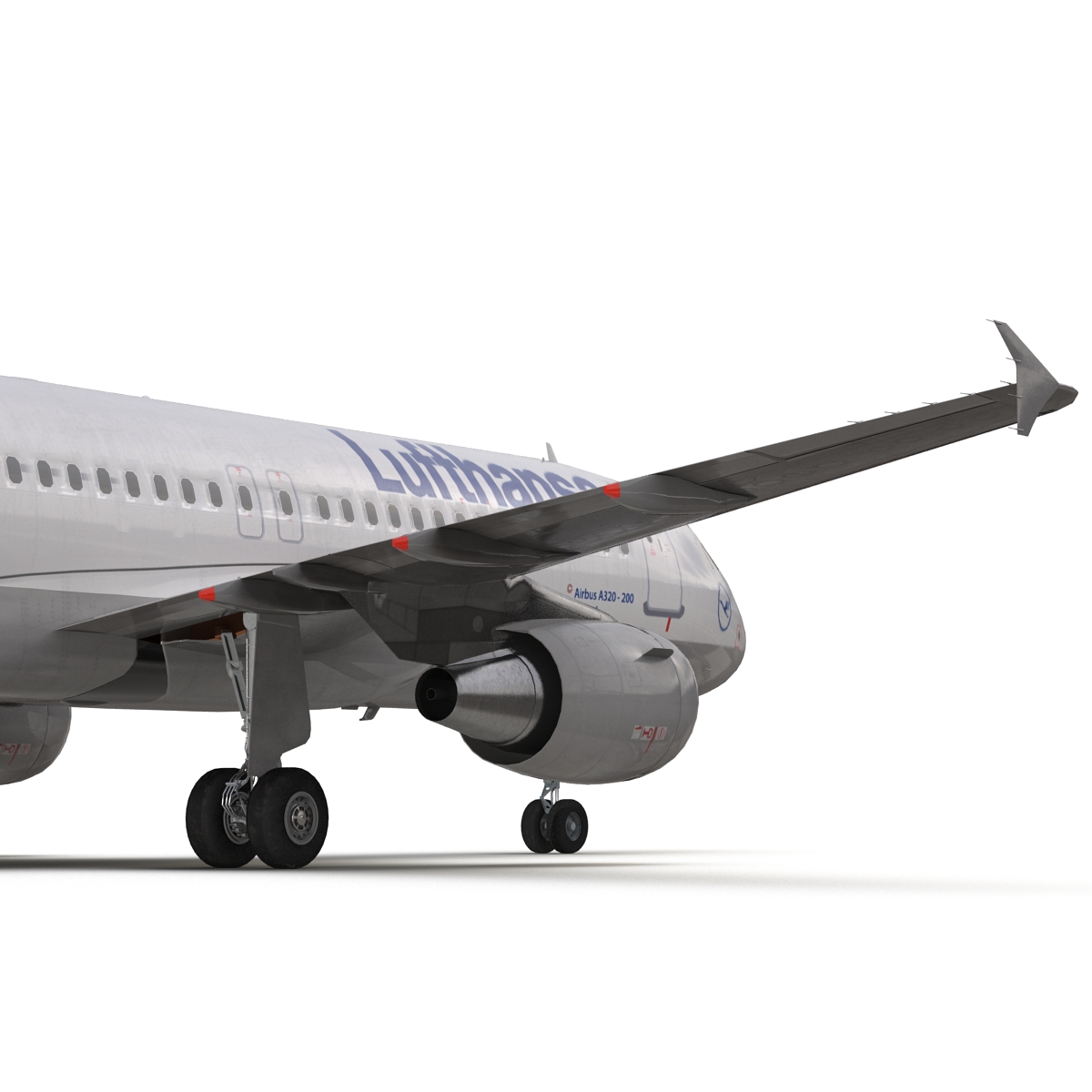 3D Airbus A320 Lufthansa Rigged model