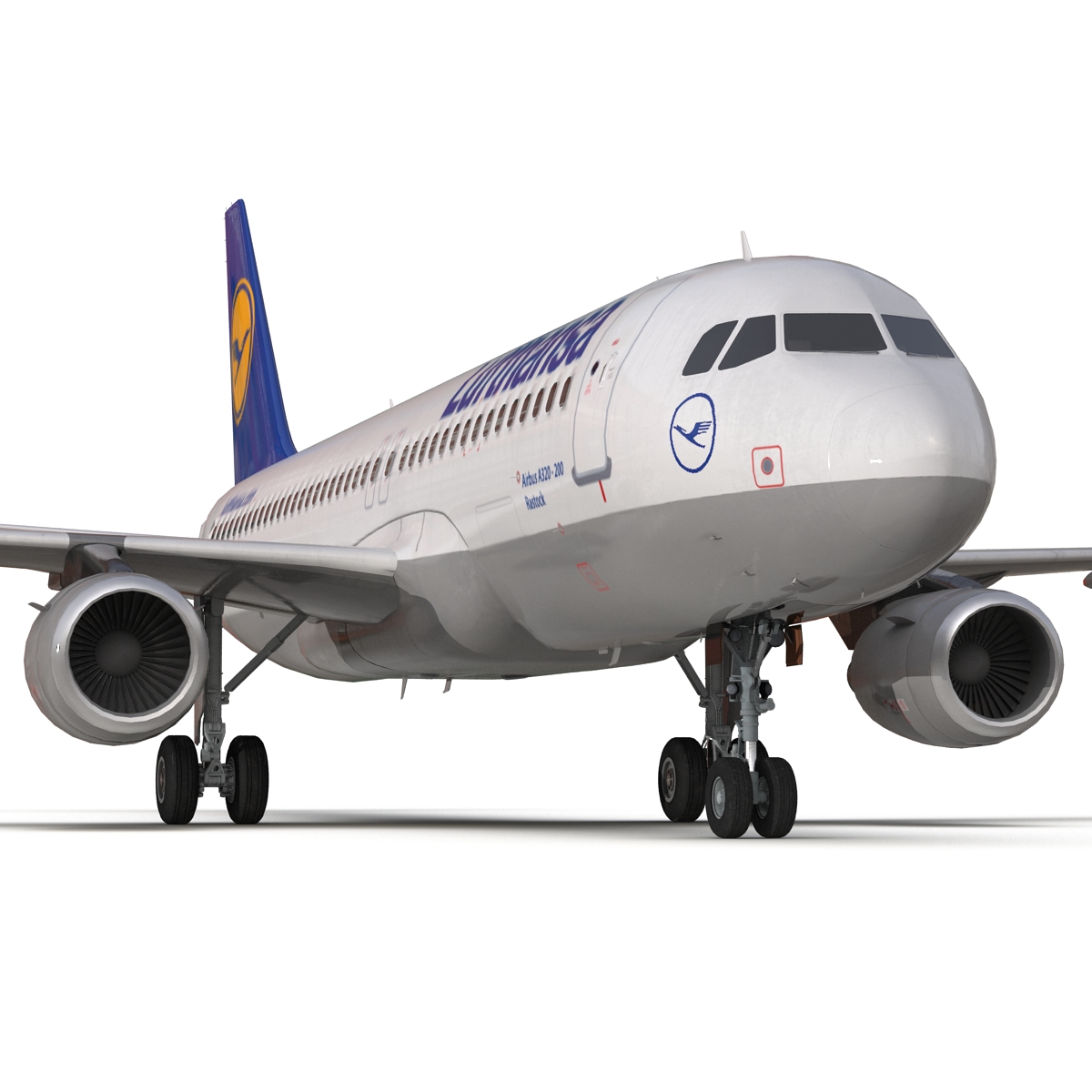 3D Airbus A320 Lufthansa Rigged model