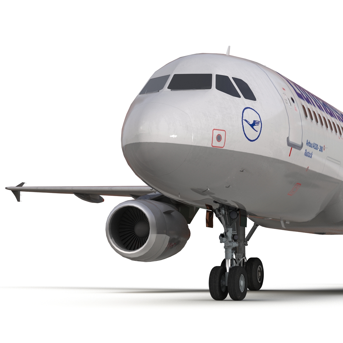 3D Airbus A320 Lufthansa Rigged model