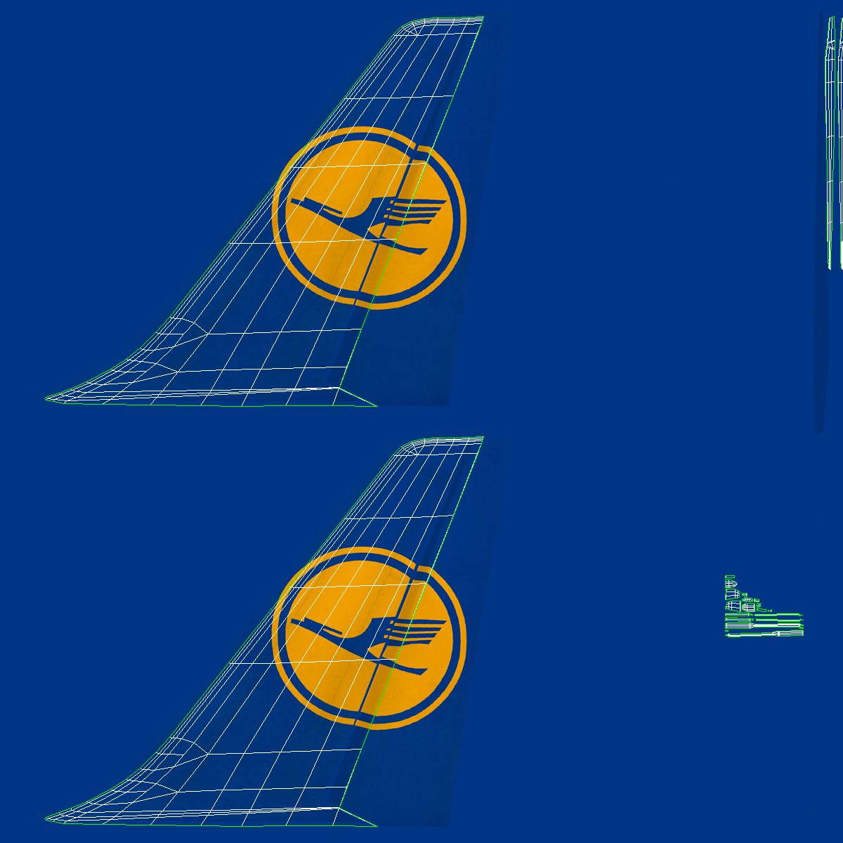 3D Airbus A320 Lufthansa Rigged model