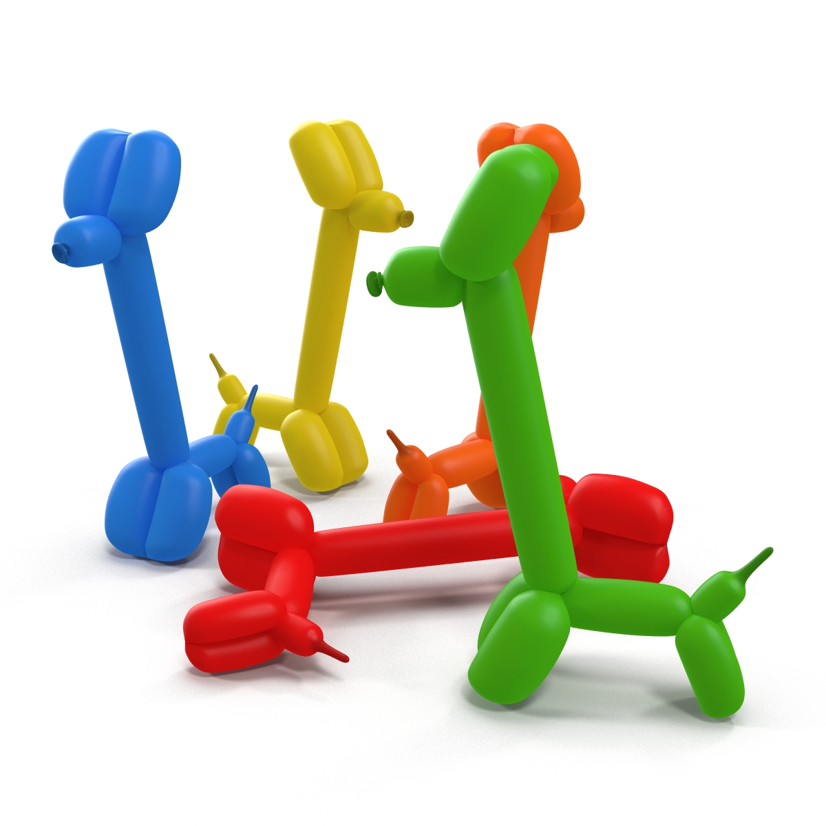 3D model Balloon Giraffes Set