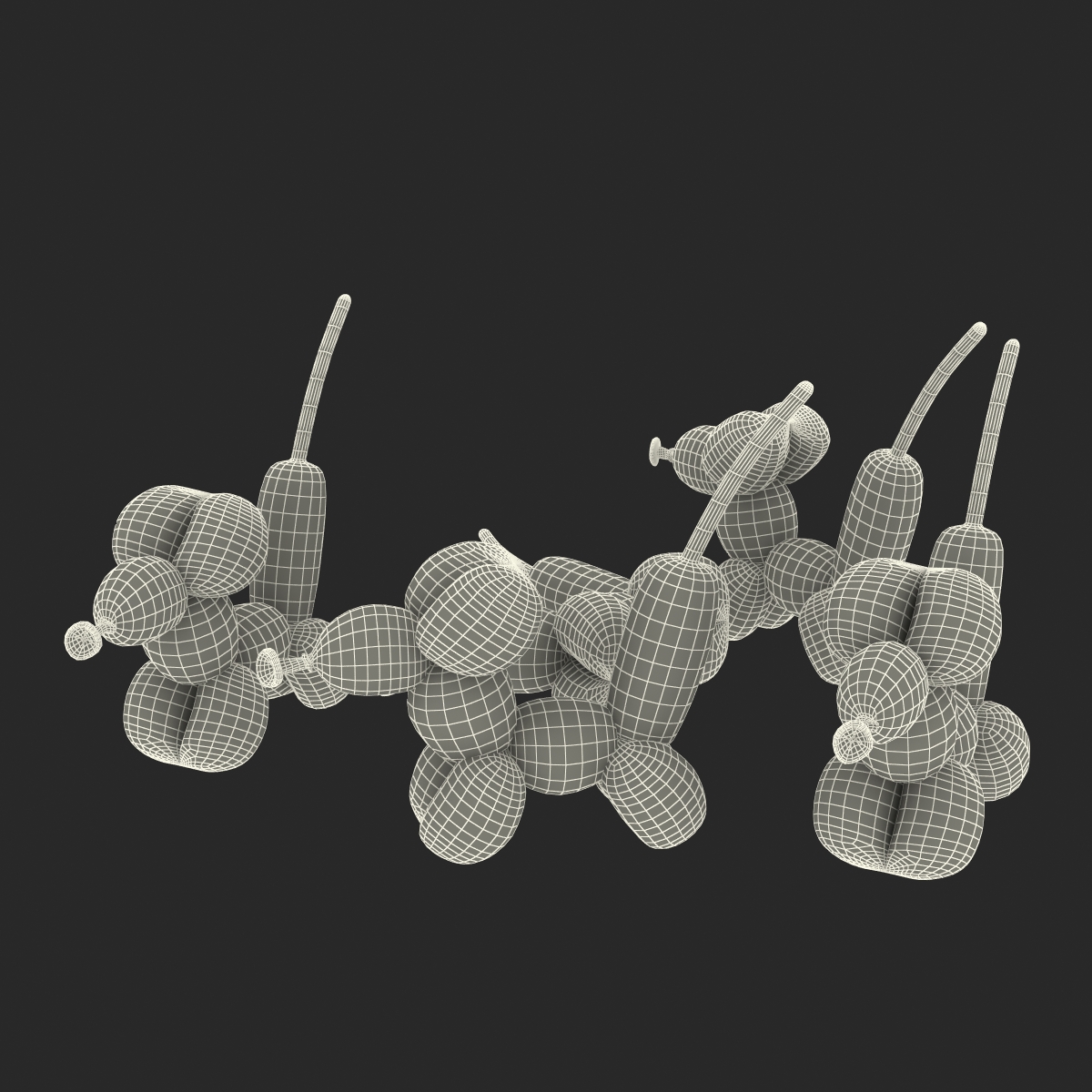 3D Balloon Mouses Set model