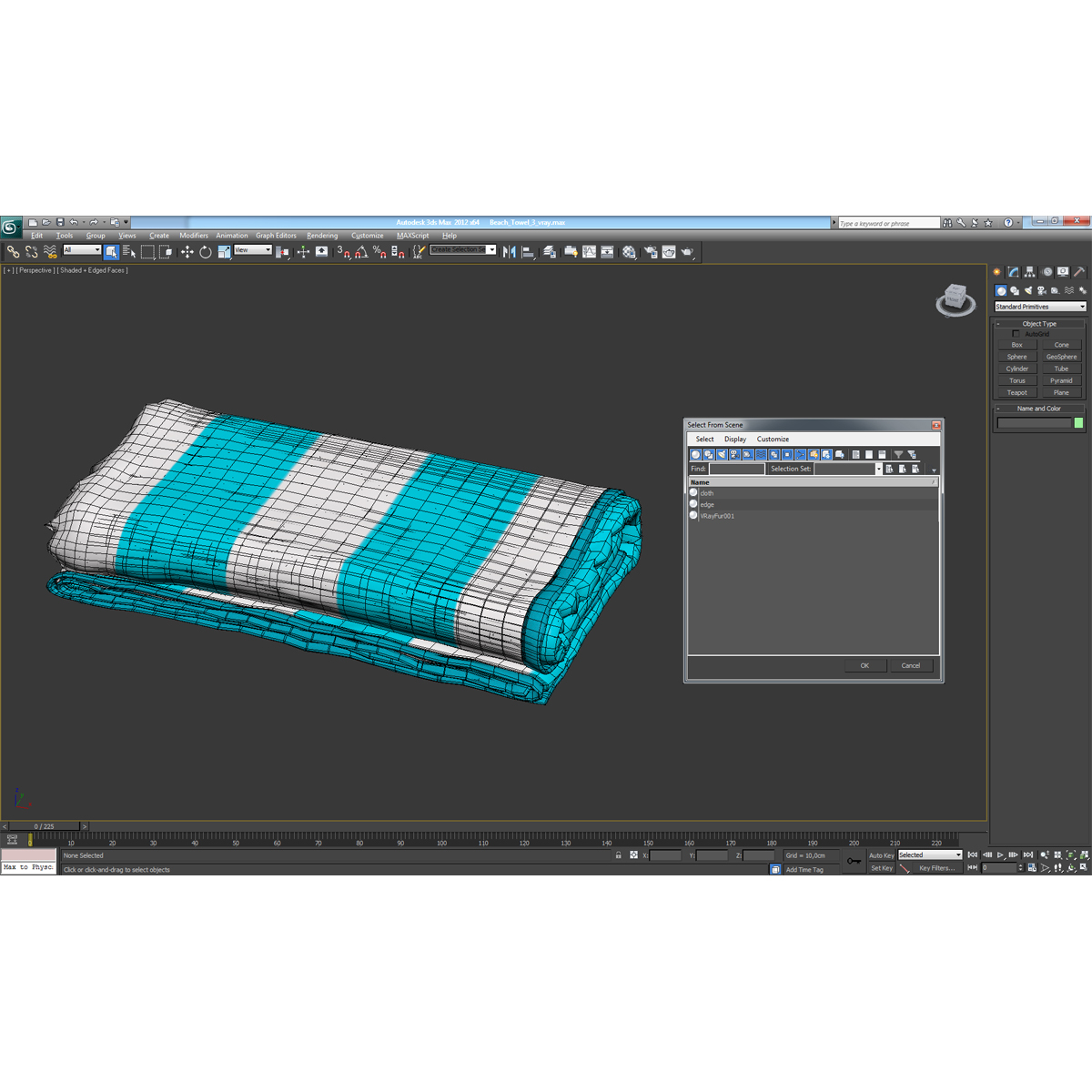 3D Beach Towel 3 model