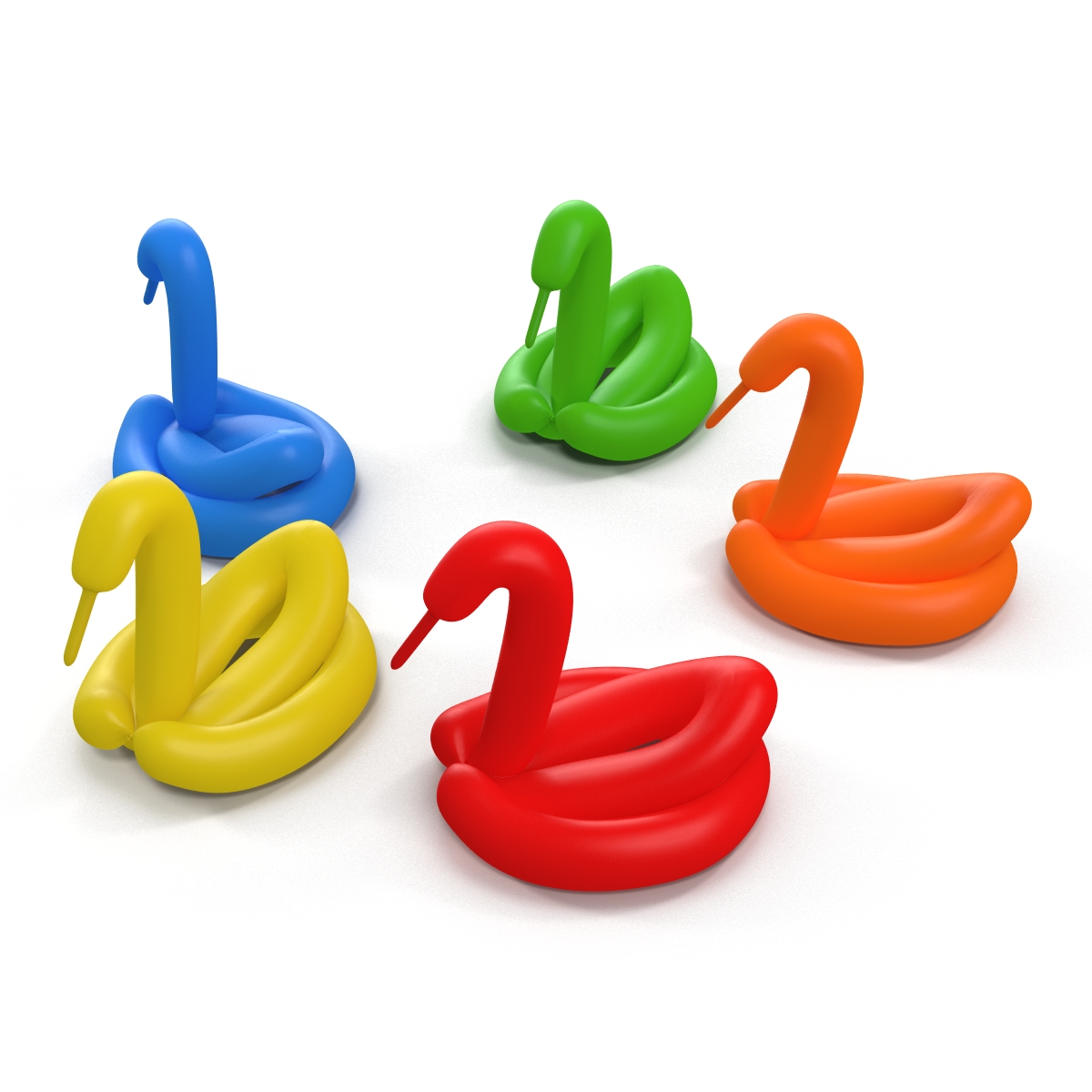 Balloon Swans Set 3D