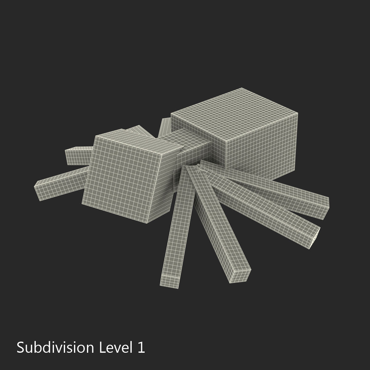 3D Minecraft Spider Rigged model