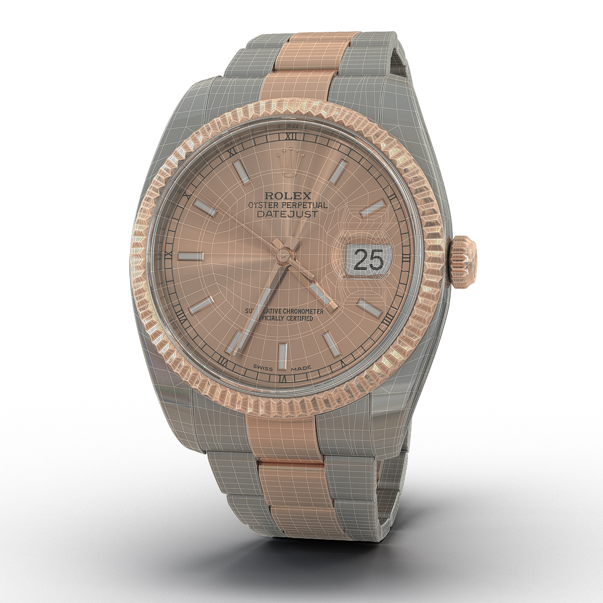 Rolex Datejust Everose Gold 36mm 3D