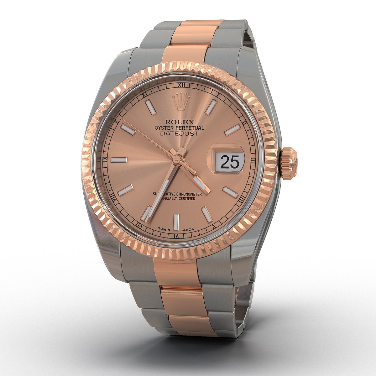 Rolex Datejust Everose Gold 36mm 3D