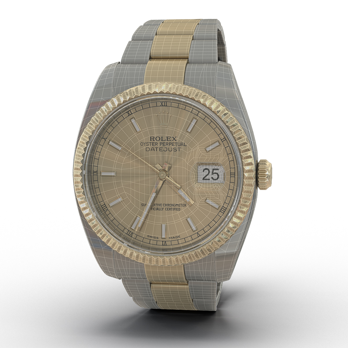 Rolex Datejust Steel and Gold 36mm 3D model