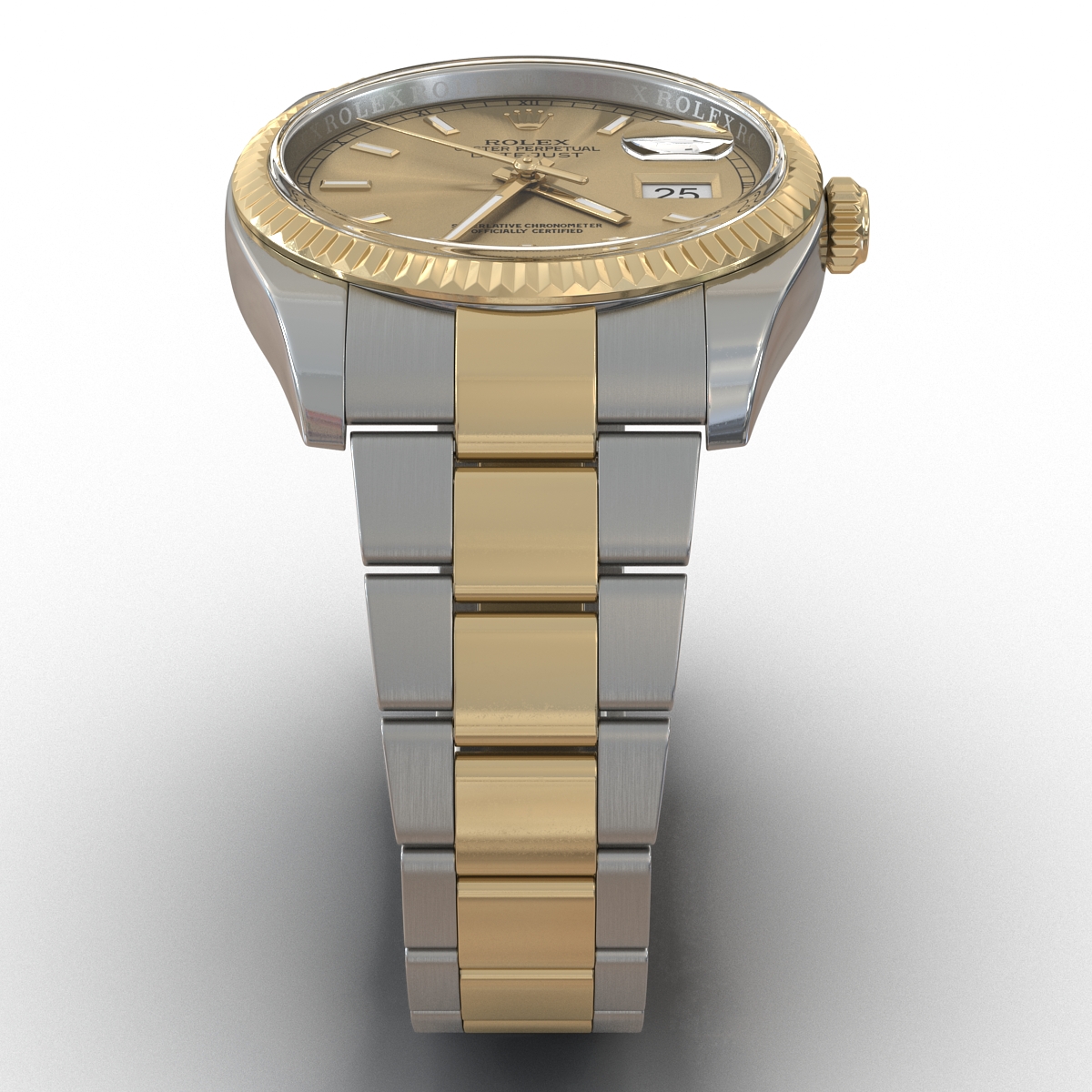 Rolex Datejust Steel and Gold 36mm 3D model