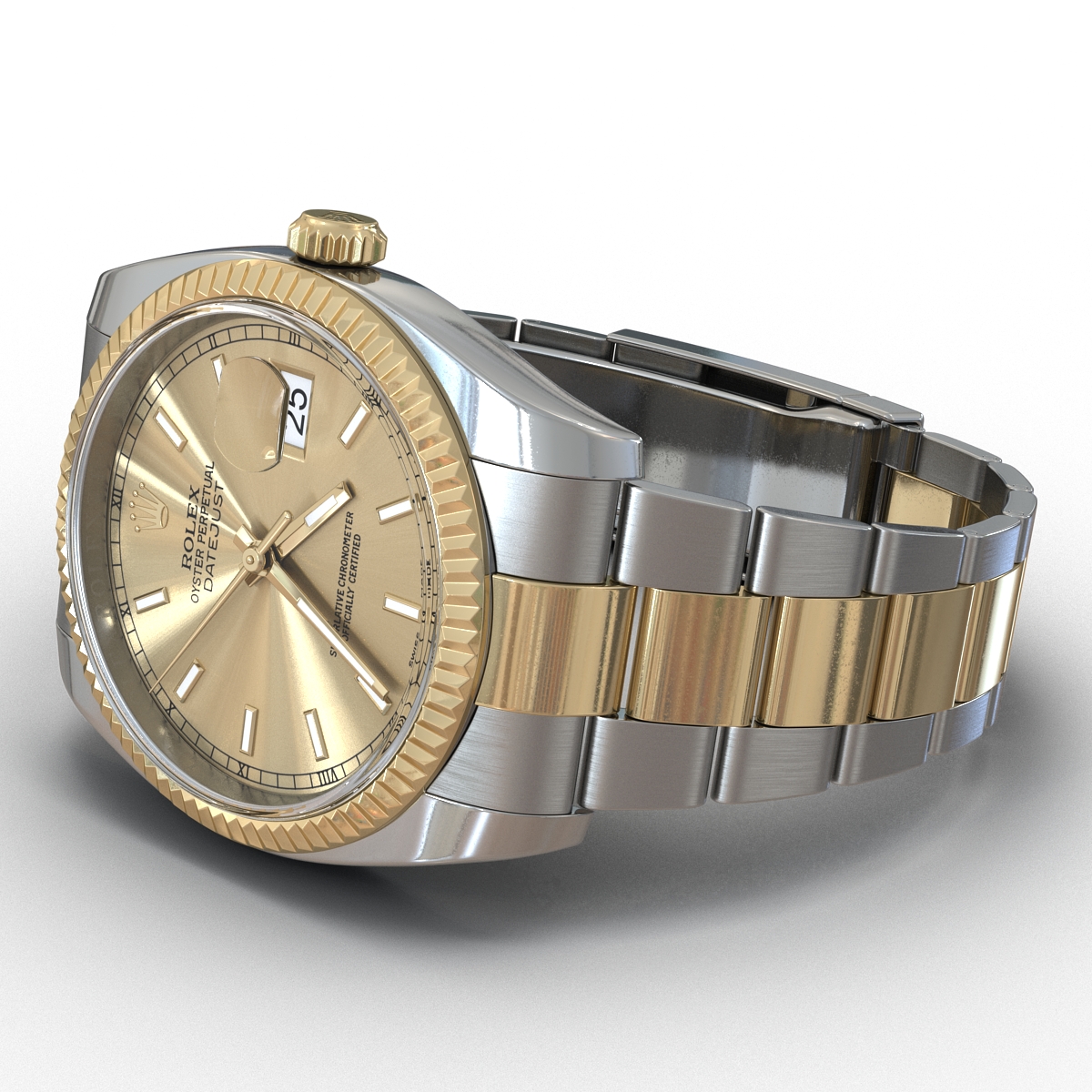 Rolex Datejust Steel and Gold 36mm 3D model