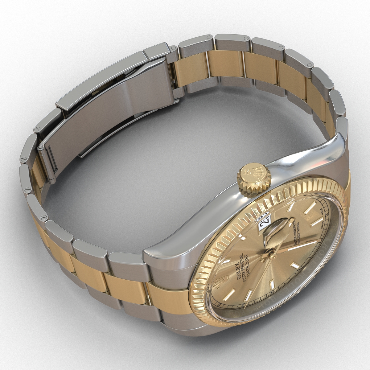 Rolex Datejust Steel and Gold 36mm 3D model