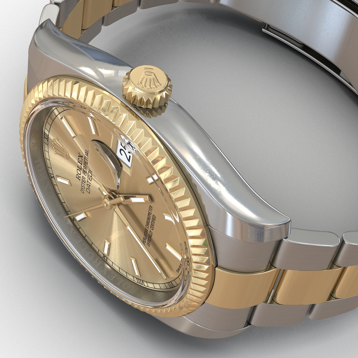 Rolex Datejust Steel and Gold 36mm 3D model