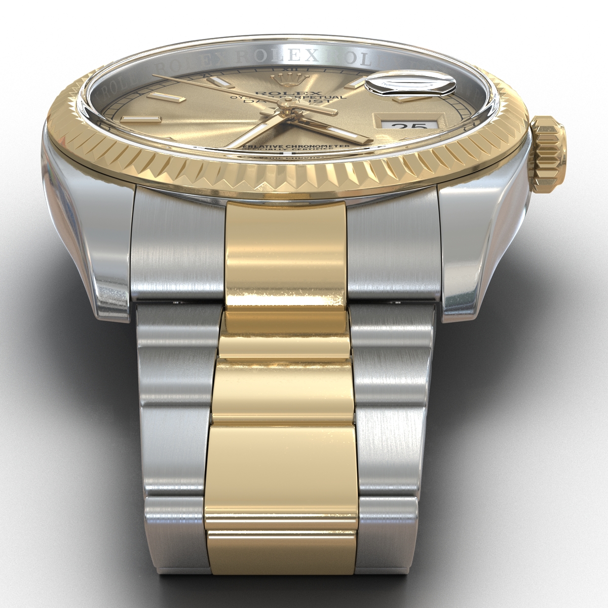 3D Rolex Datejust Steel and Gold 36mm 2