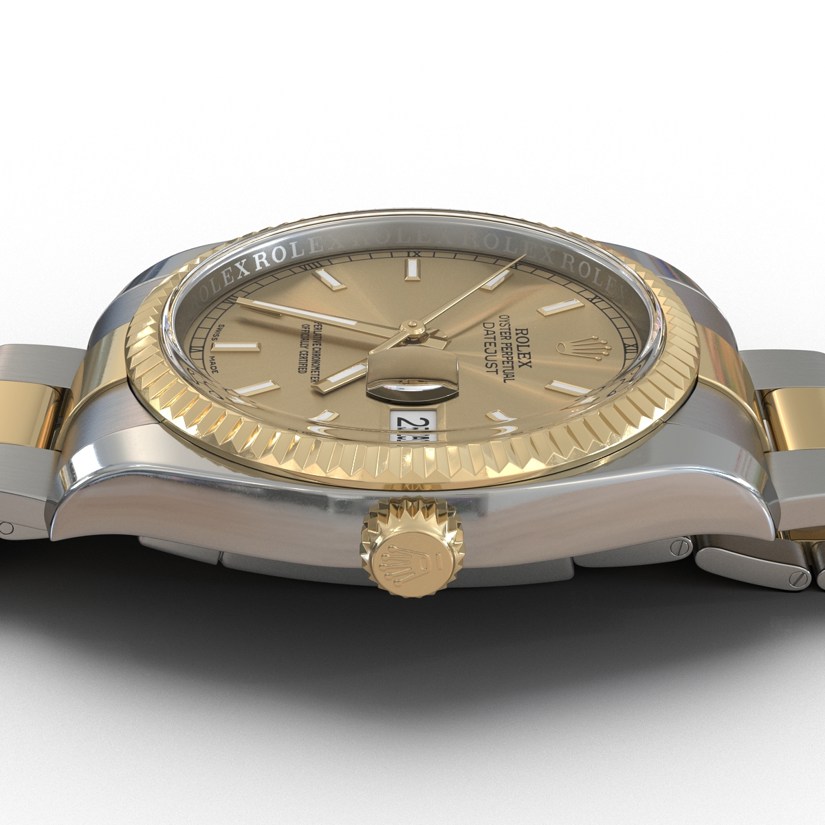 3D Rolex Datejust Steel and Gold 36mm 2