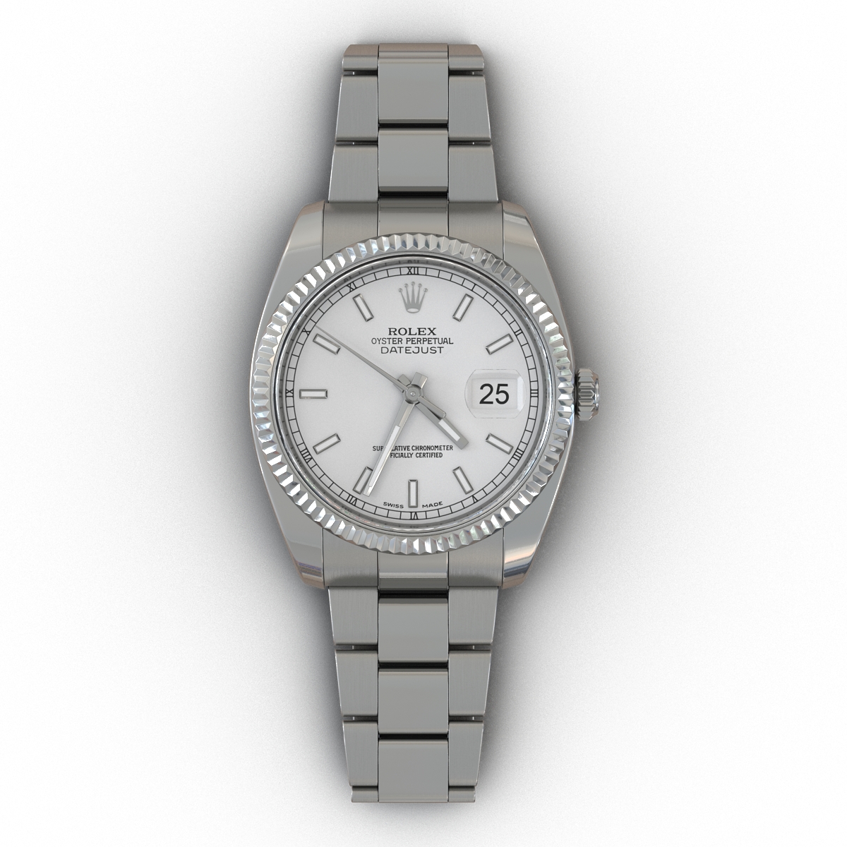 Rolex Datejust White Gold 36mm 2 3D