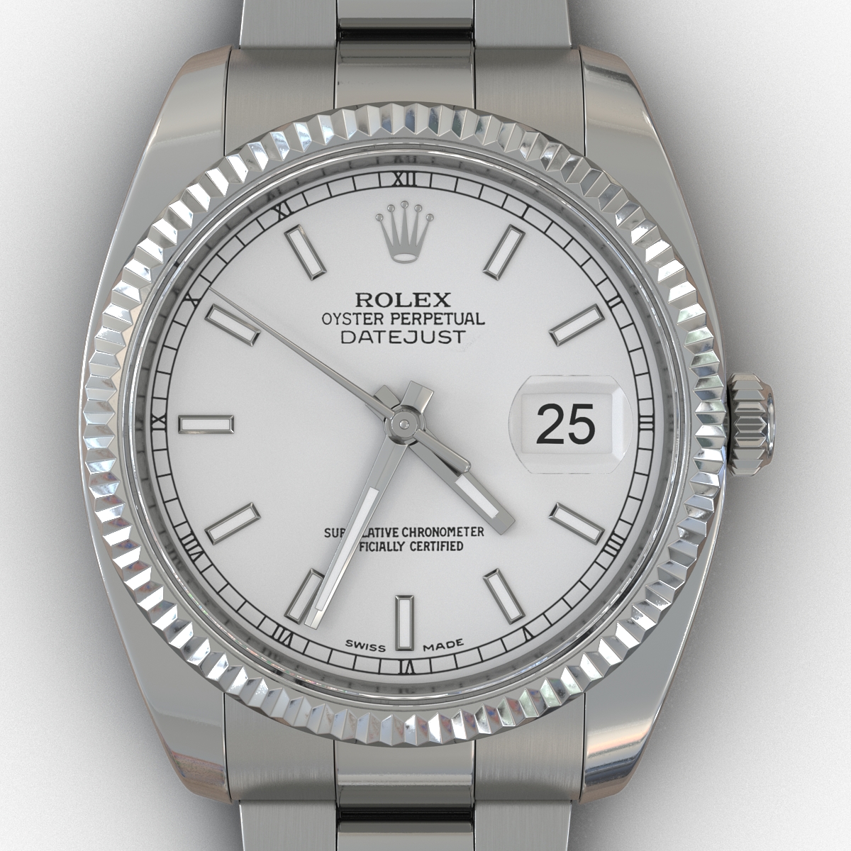 Rolex Datejust White Gold 36mm 2 3D