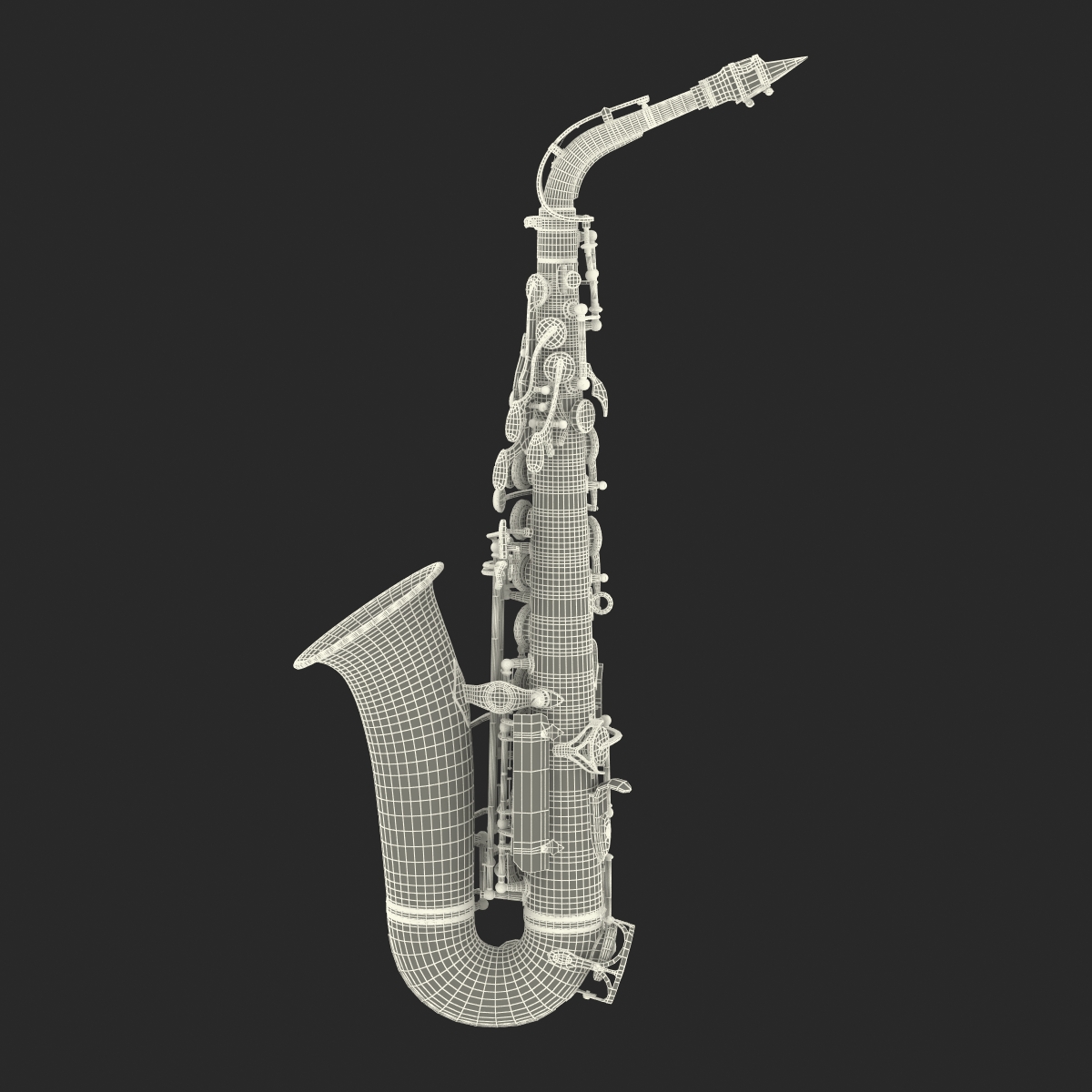 3D Silver Saxophone