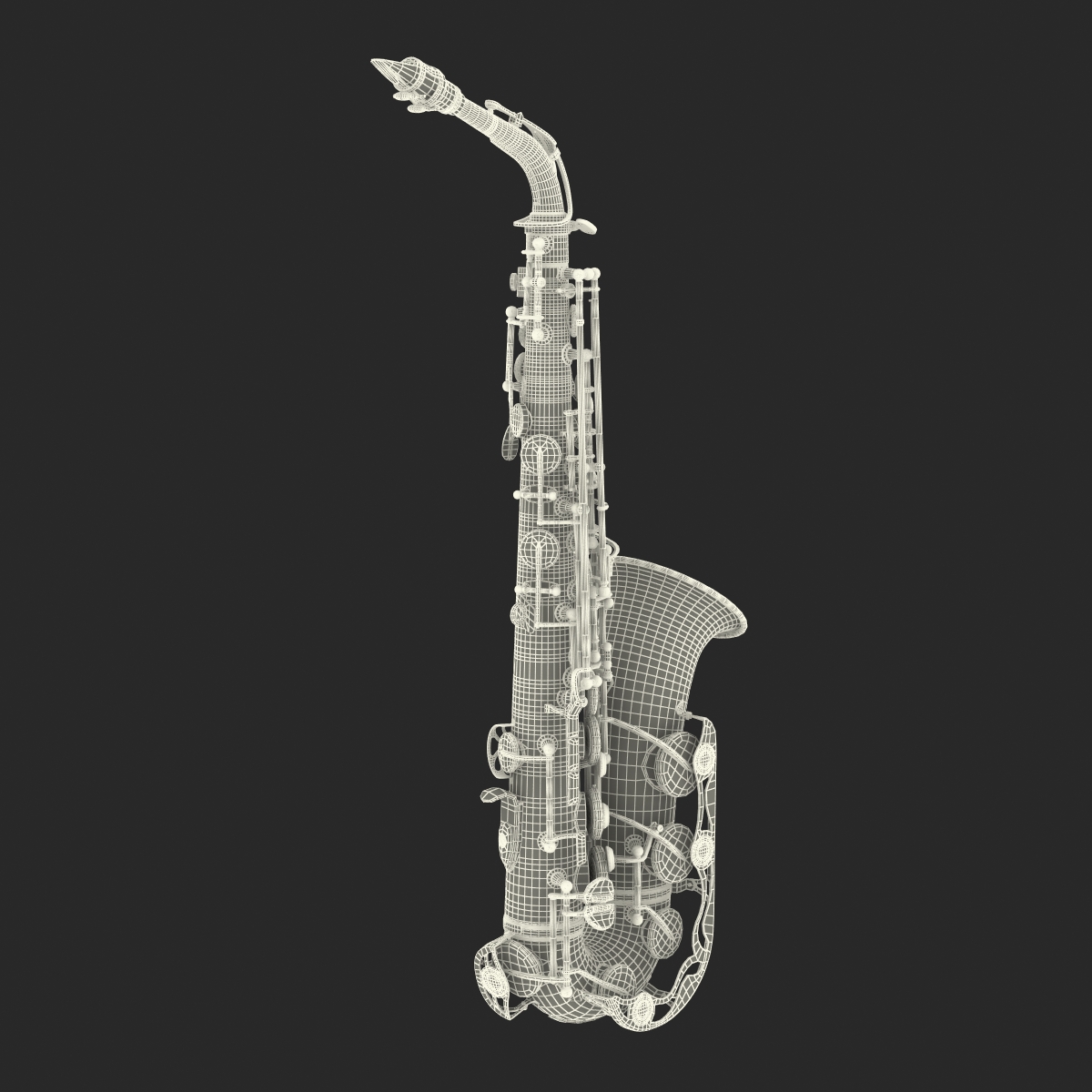 3D Silver Saxophone