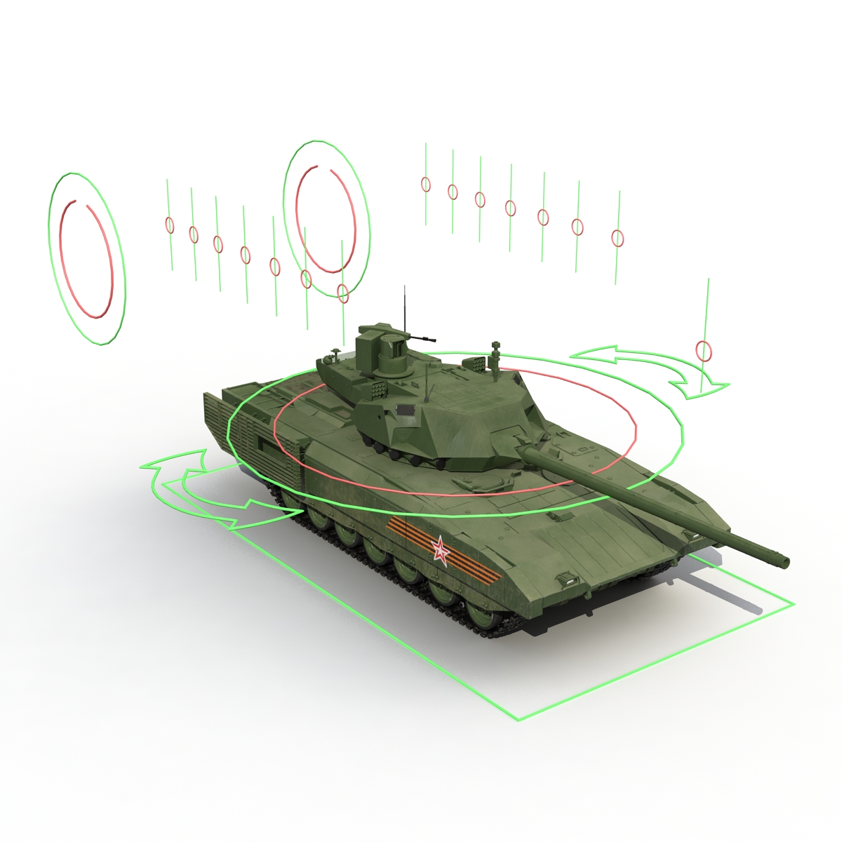 3D Russian Main Battle Tank T-14 Armata Rigged model