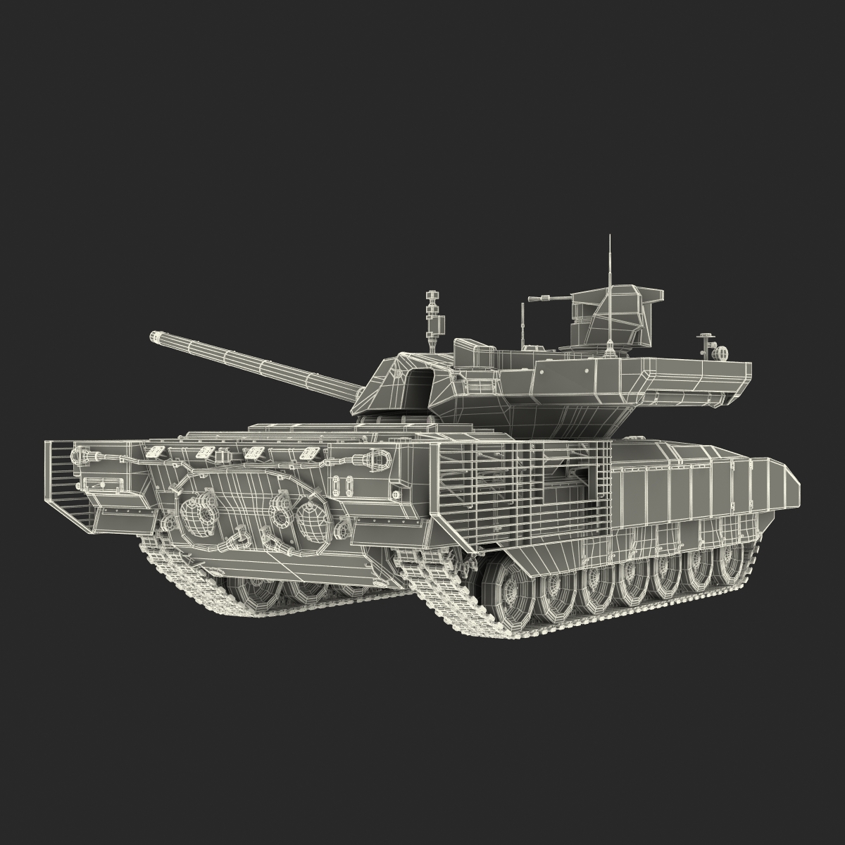 3D Russian Main Battle Tank T-14 Armata Rigged model