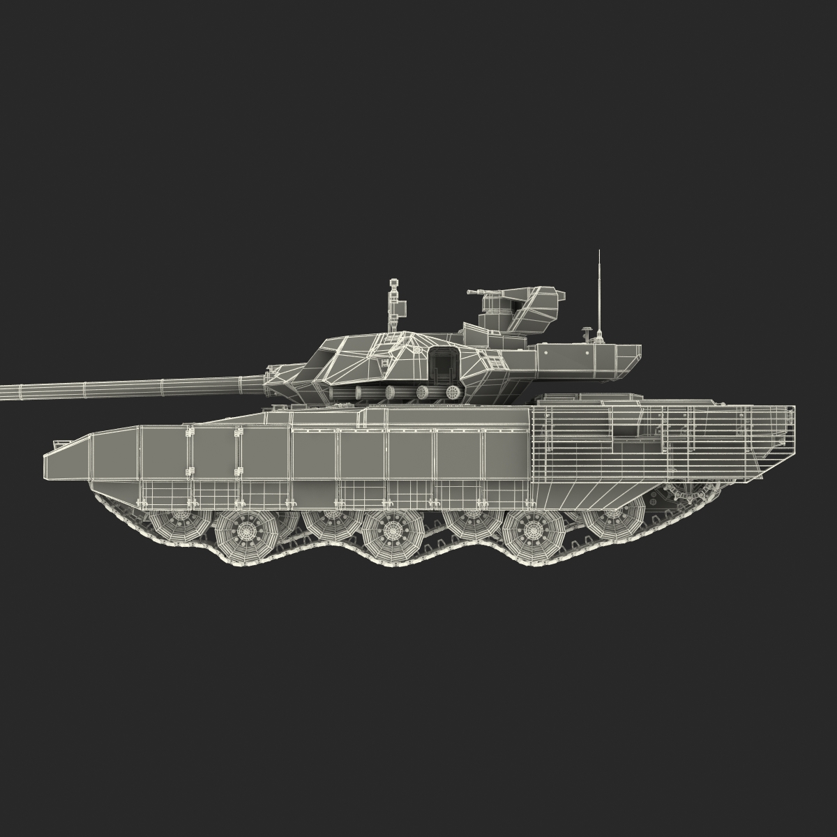 3D Russian Main Battle Tank T-14 Armata Rigged model