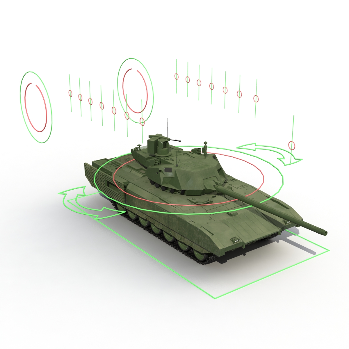 3D Tank T-14 Armata Rigged model