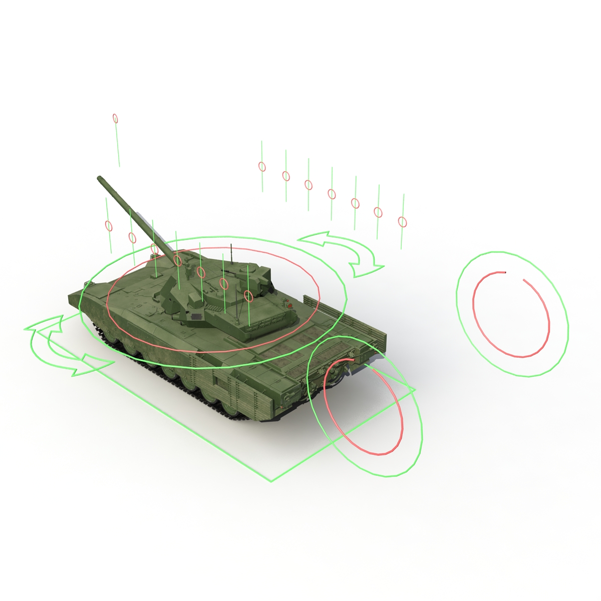 3D Tank T-14 Armata Rigged model