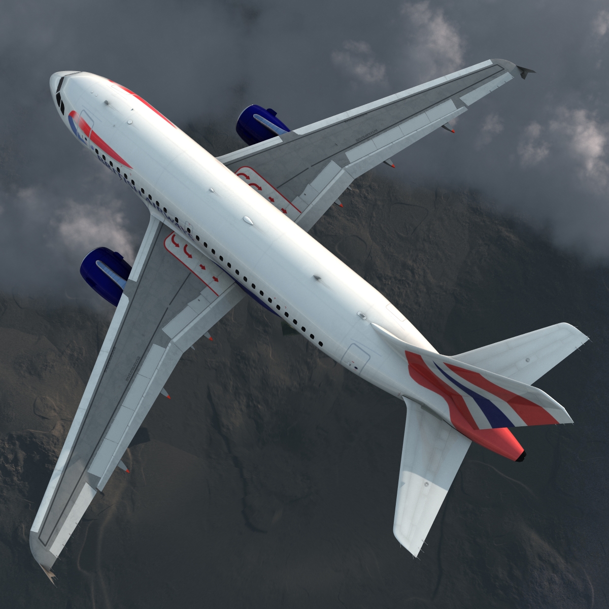 Airbus A318 British Airways Rigged 3D model