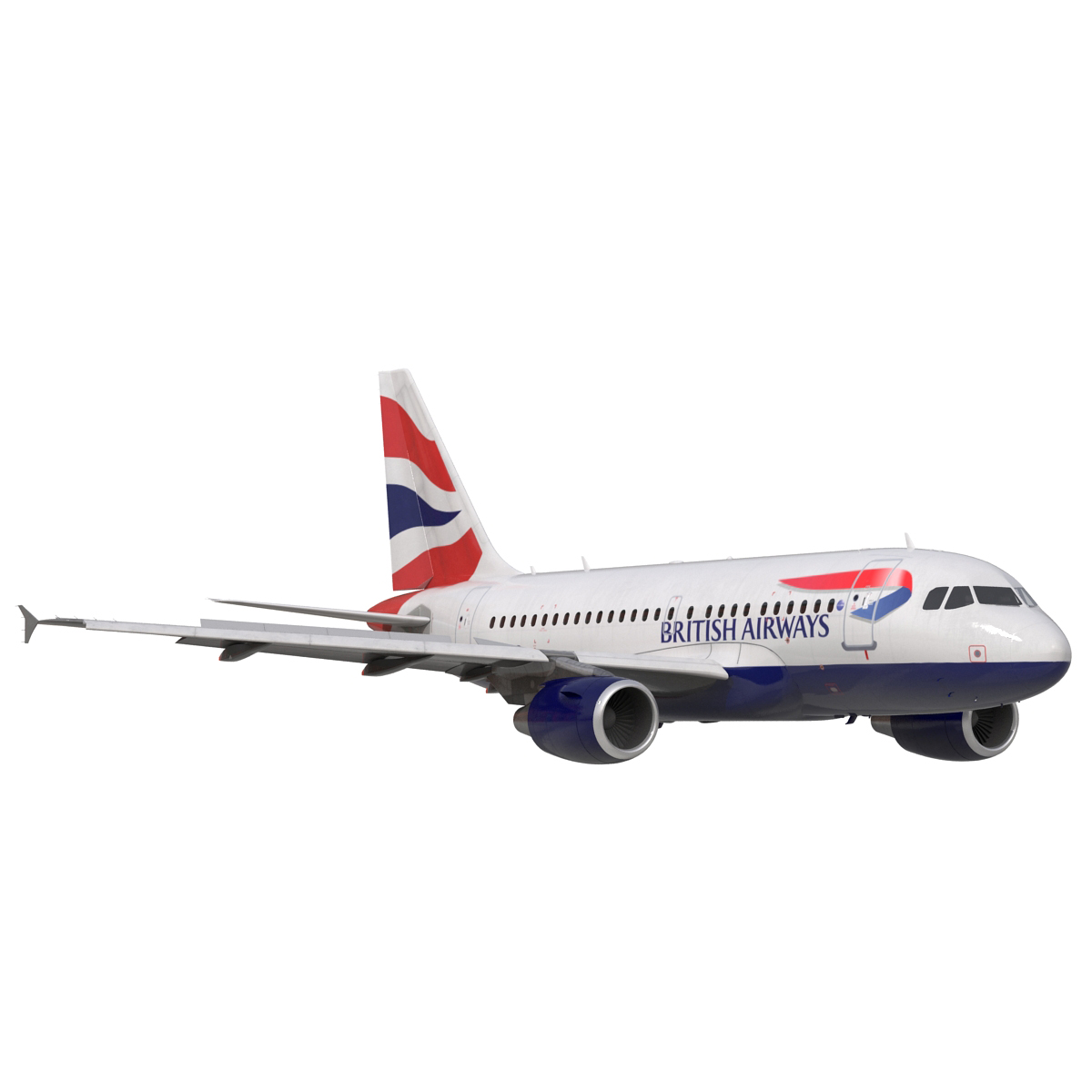 Airbus A318 British Airways Rigged 3D model