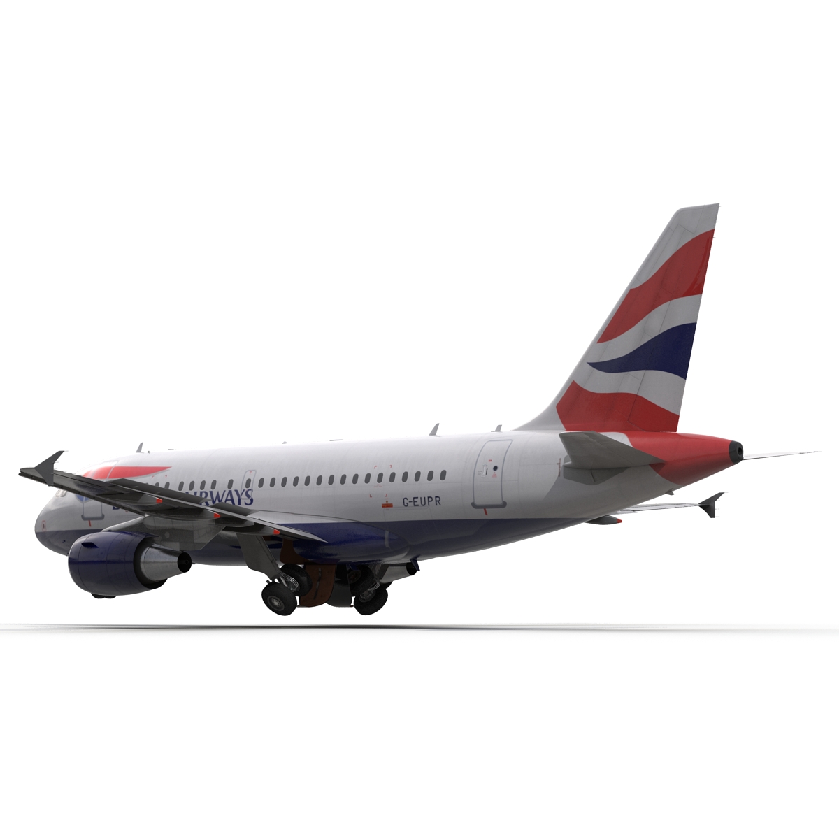 Airbus A318 British Airways Rigged 3D model