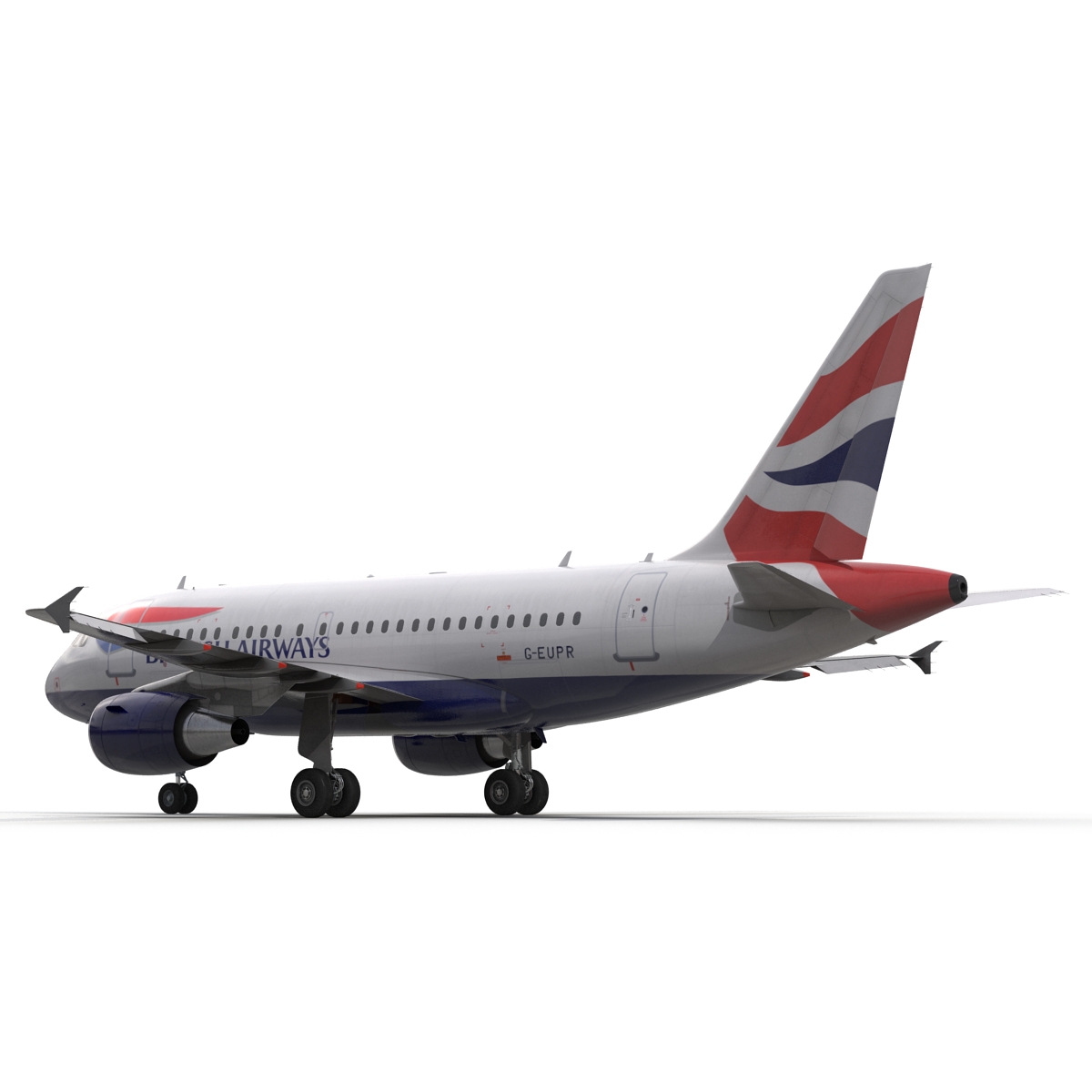 Airbus A318 British Airways Rigged 3D model