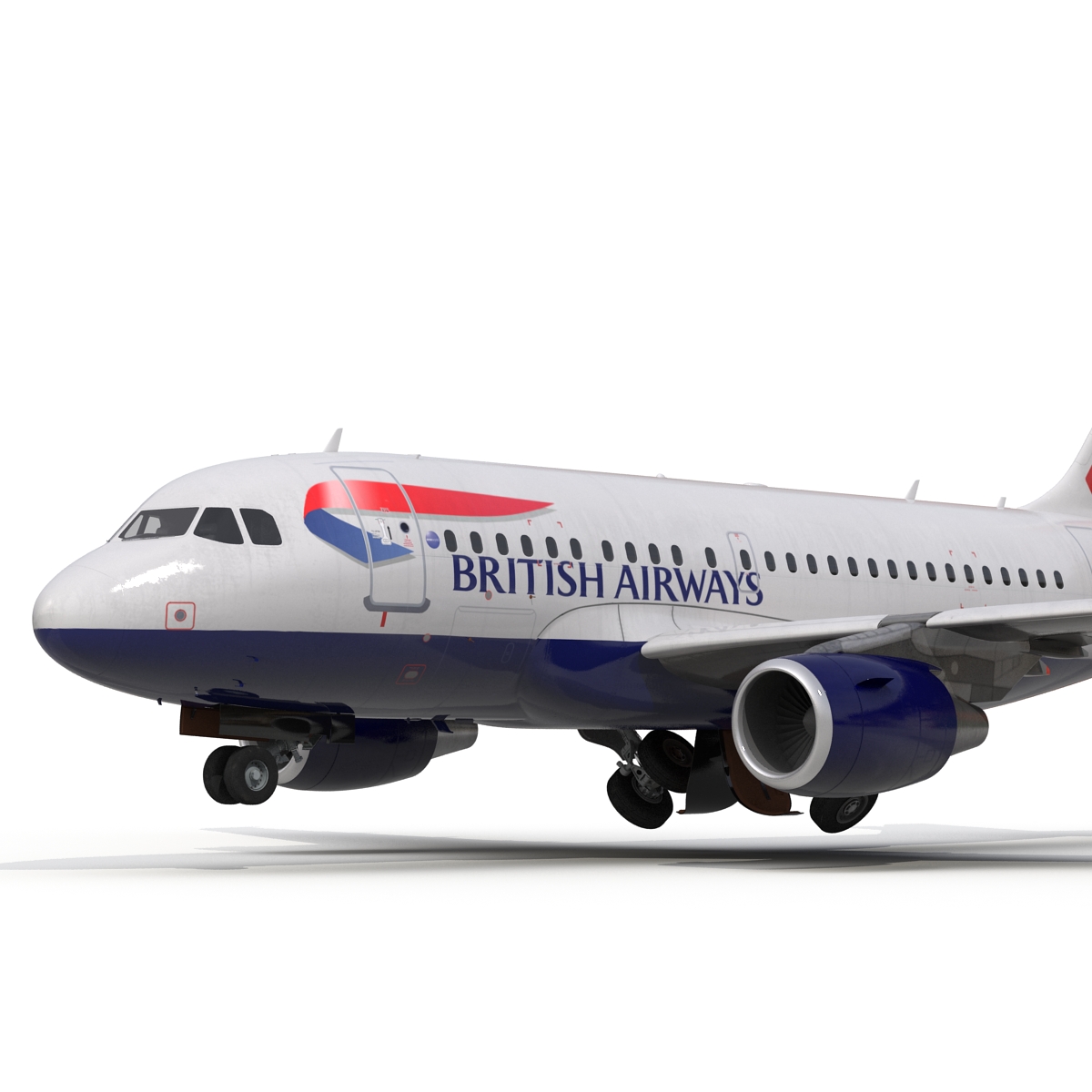 Airbus A318 British Airways Rigged 3D model