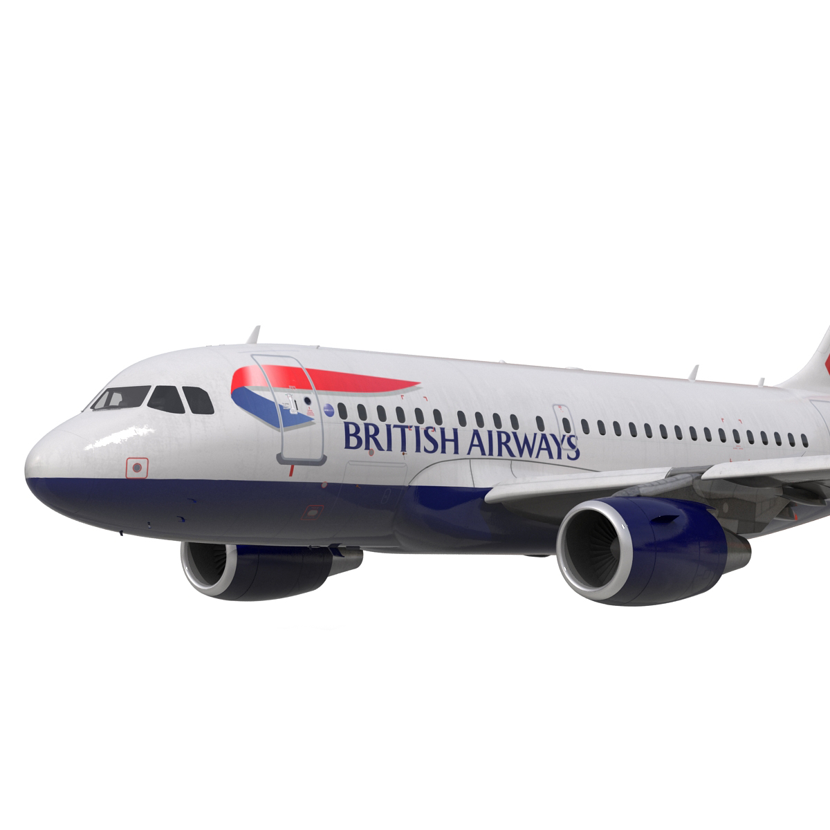 Airbus A318 British Airways Rigged 3D model