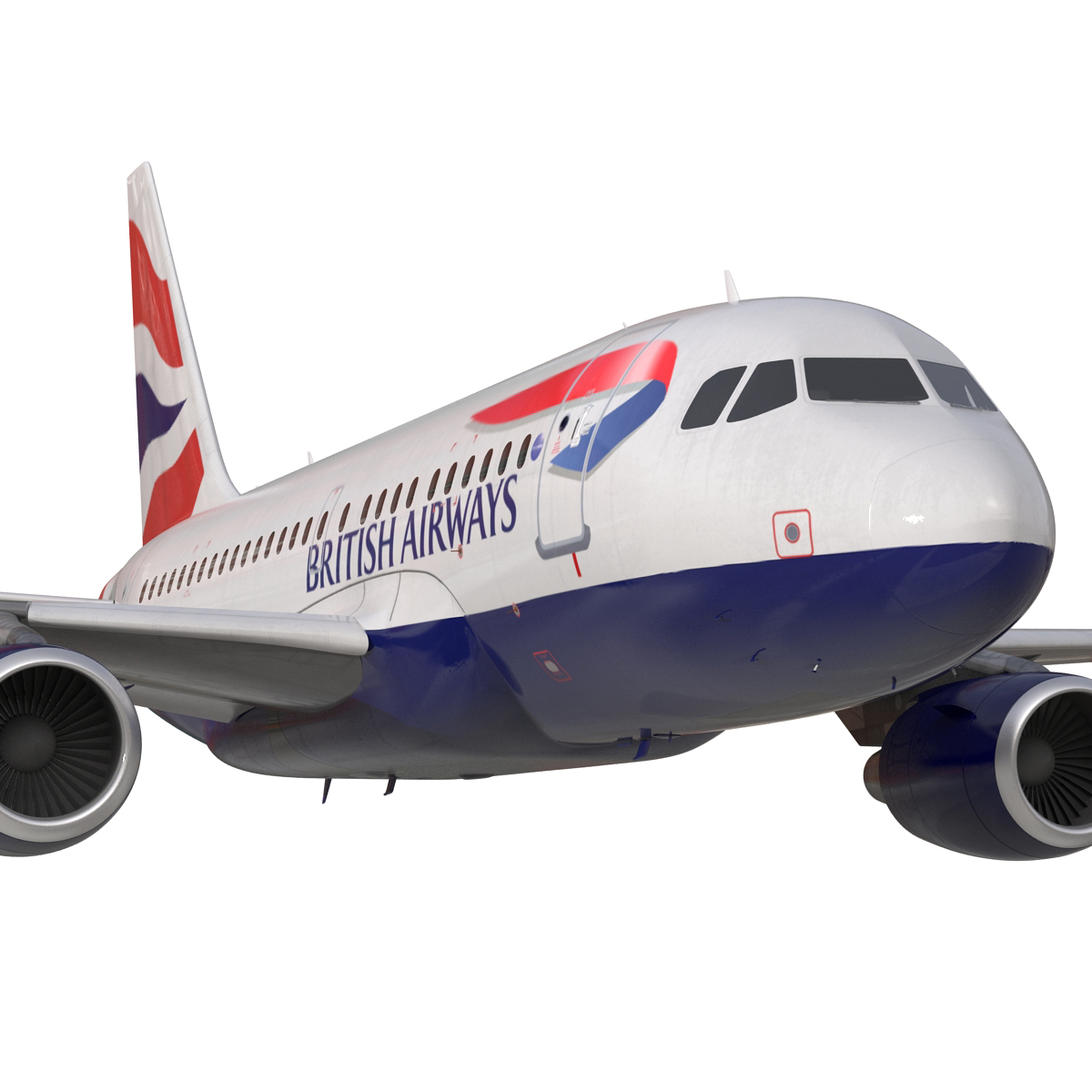 Airbus A318 British Airways Rigged 3D model