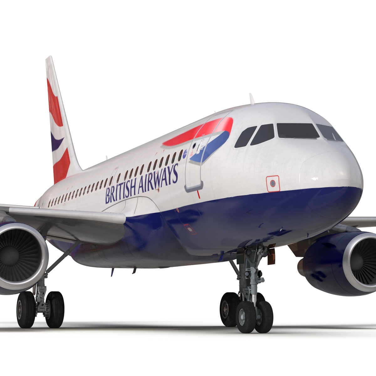 Airbus A318 British Airways Rigged 3D model