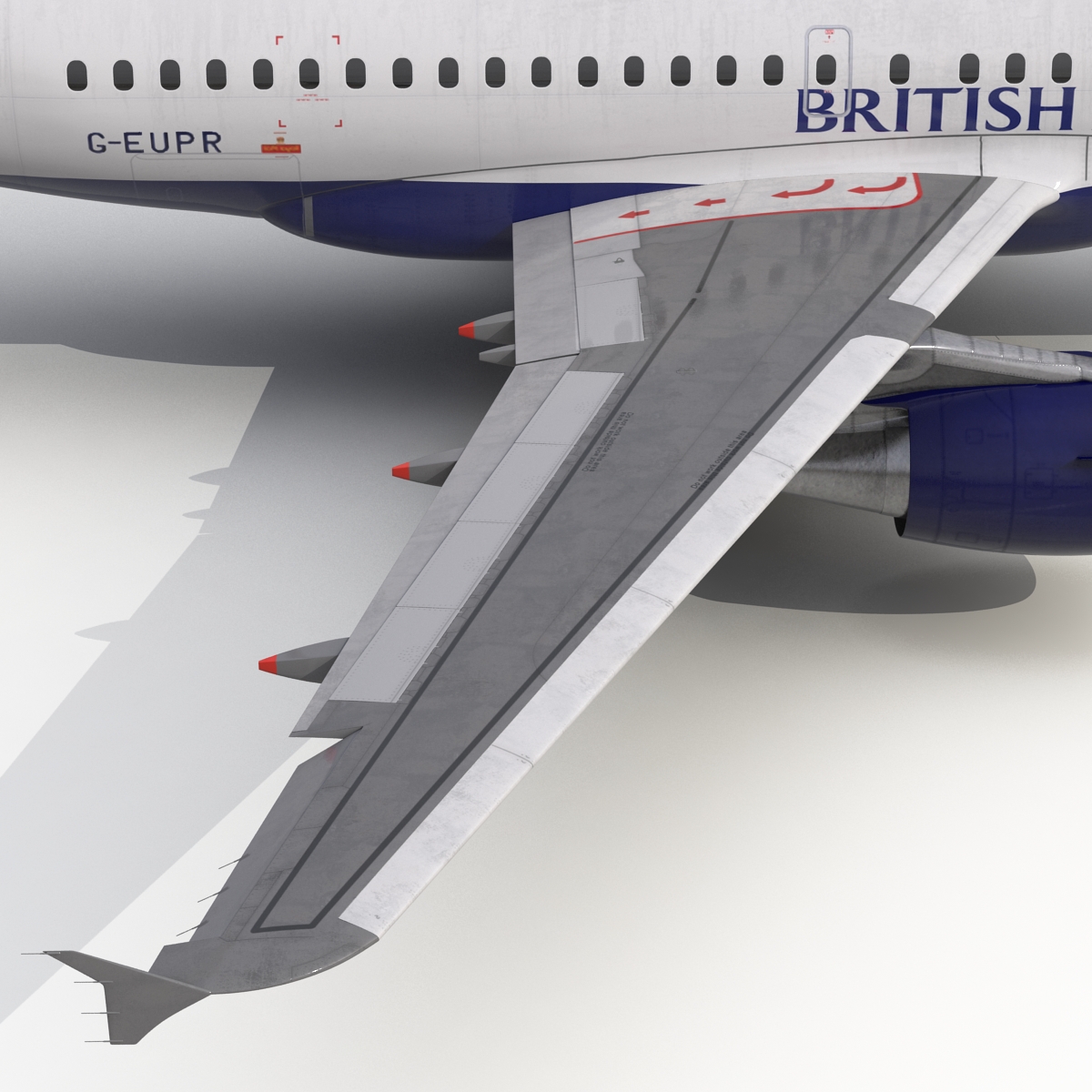 Airbus A318 British Airways Rigged 3D model