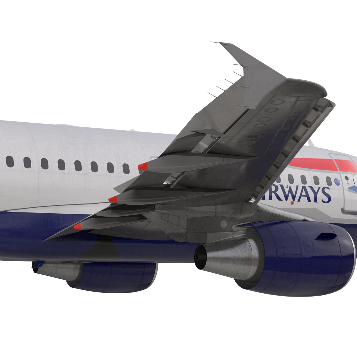 Airbus A318 British Airways Rigged 3D model