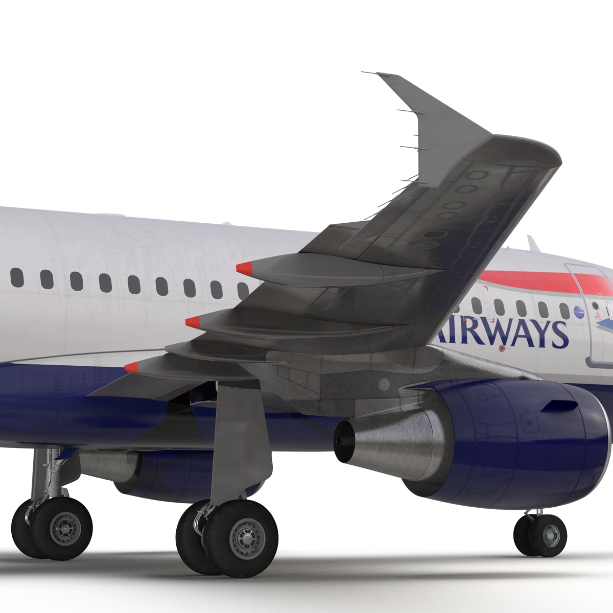 Airbus A318 British Airways Rigged 3D model