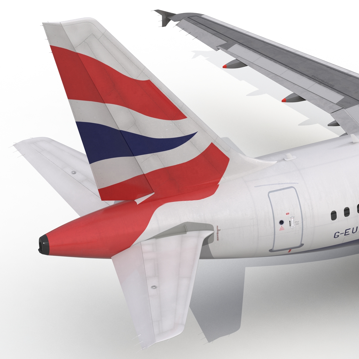 Airbus A318 British Airways Rigged 3D model