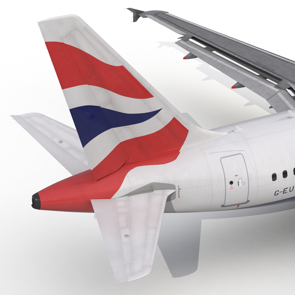 Airbus A318 British Airways Rigged 3D model