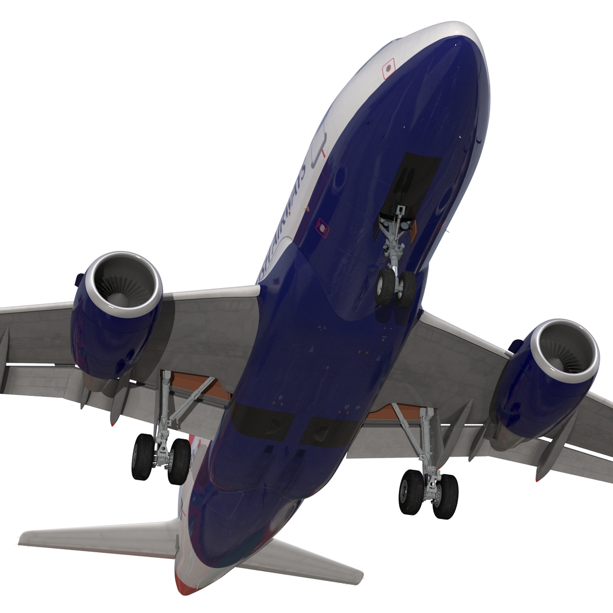 Airbus A318 British Airways Rigged 3D model