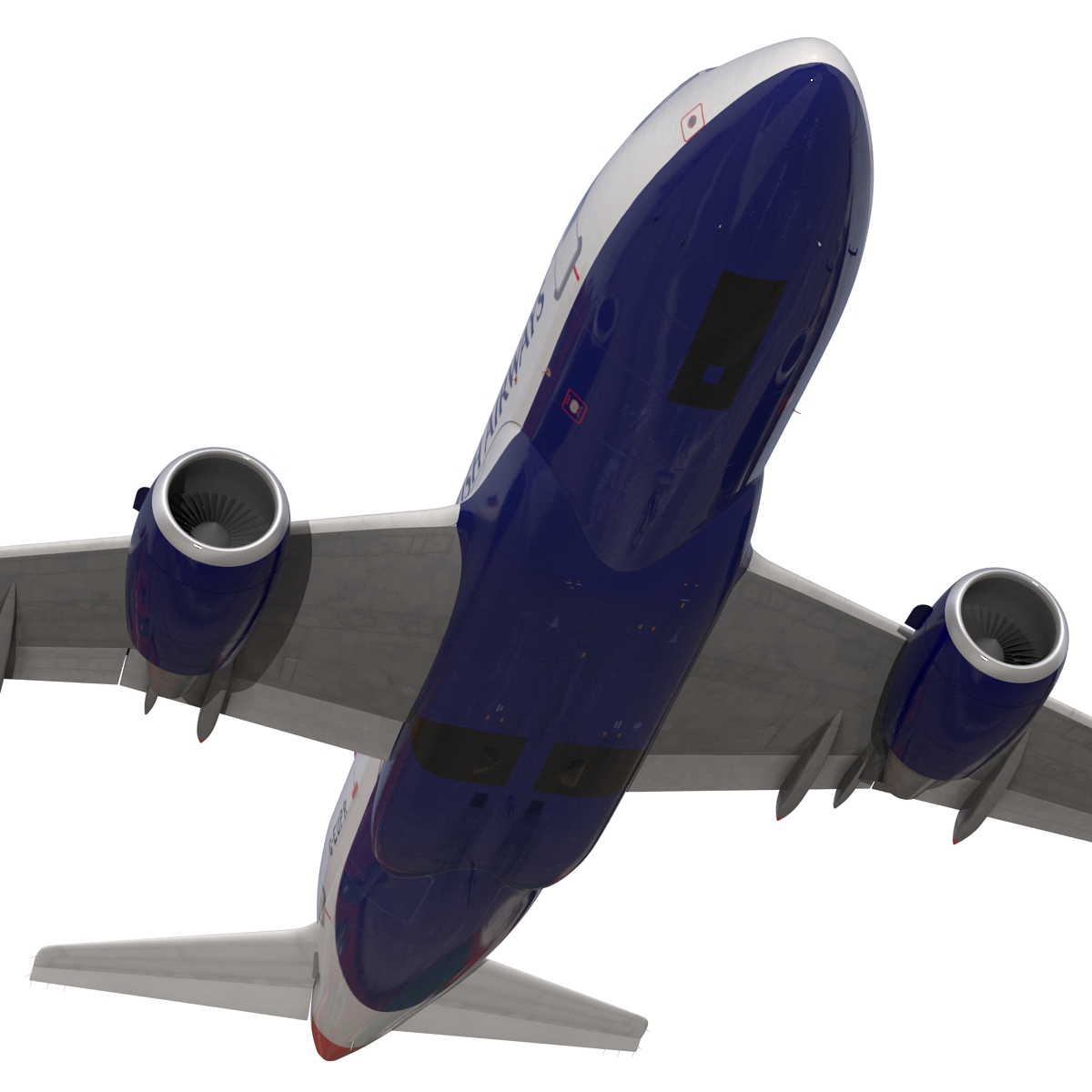 Airbus A318 British Airways Rigged 3D model