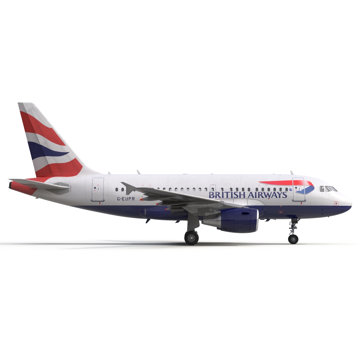 Airbus A318 British Airways Rigged 3D model