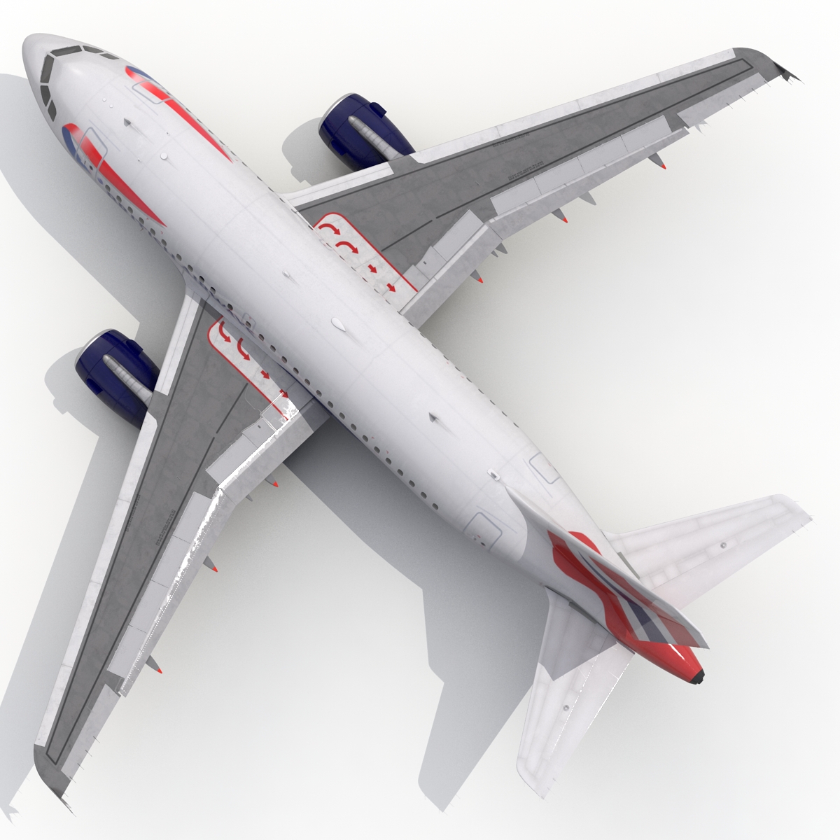 Airbus A318 British Airways Rigged 3D model