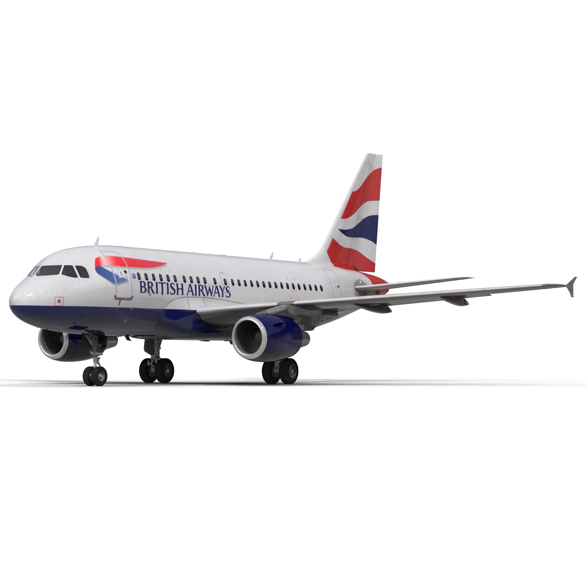 Airbus A318 British Airways Rigged 3D model