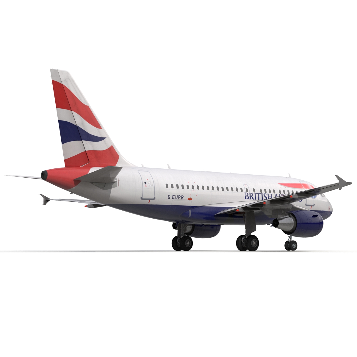 Airbus A318 British Airways Rigged 3D model