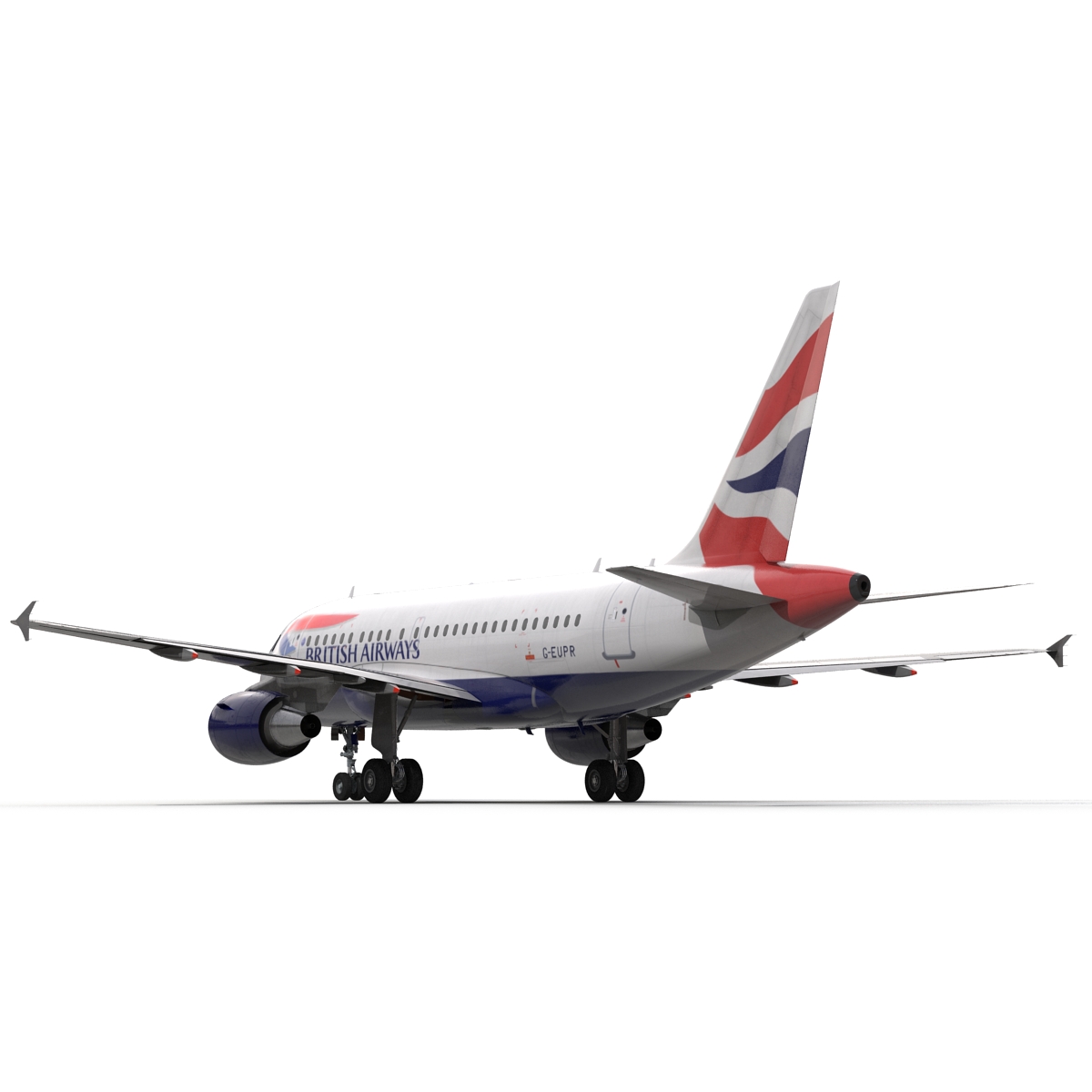 Airbus A318 British Airways Rigged 3D model