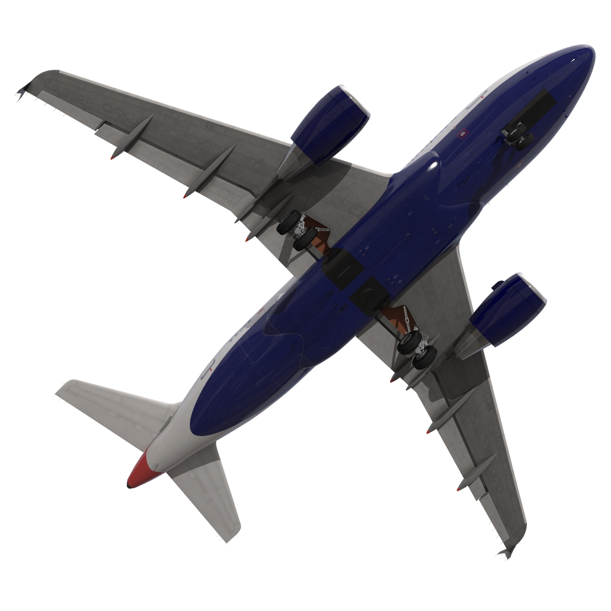 Airbus A318 British Airways Rigged 3D model